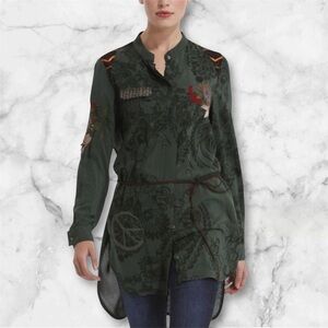 Desiqual Women’s Summer Shirt-Like New  Condition-Size Large-Green